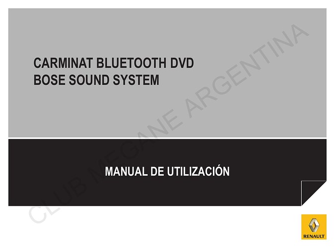 Portada — Manual Sistema Multimedia DVD - Megane III