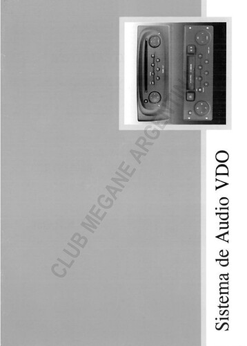 Portada — Manual Estéreo VDO - Megane II